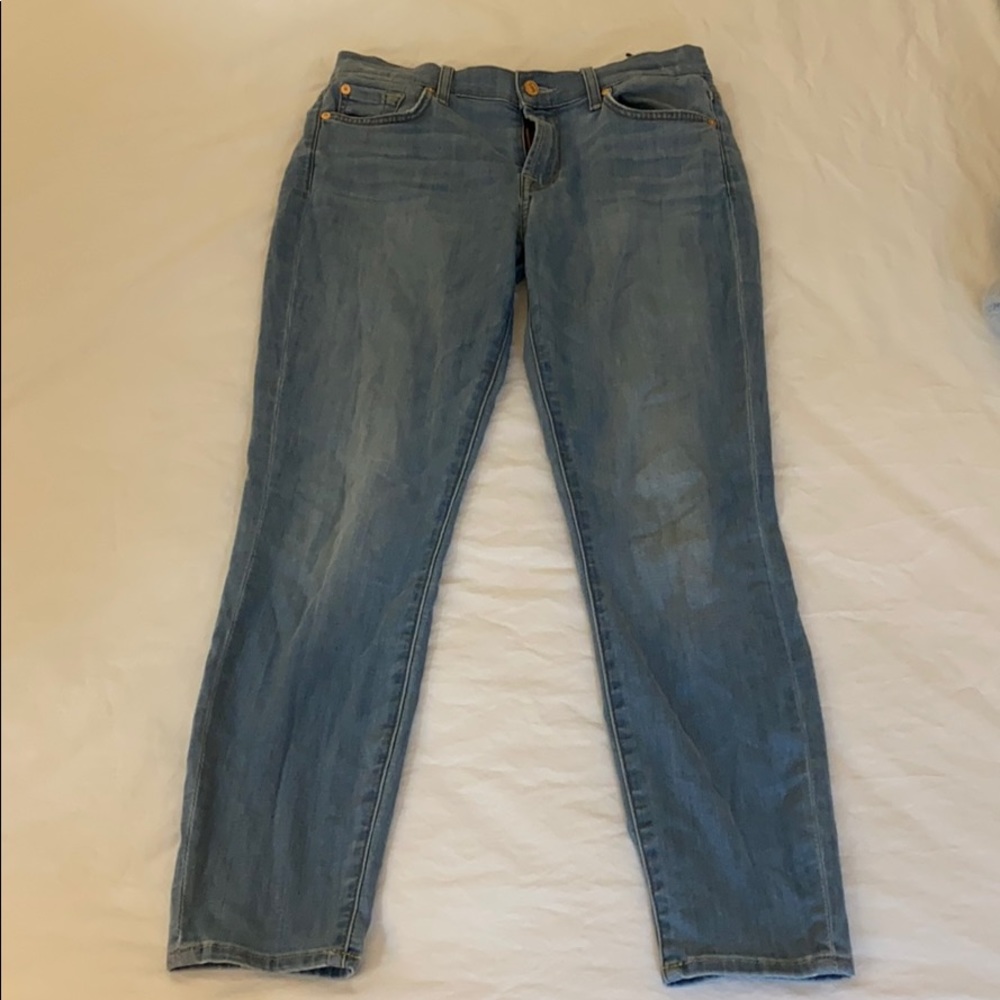 7 for all man kind cropped skinny jeans